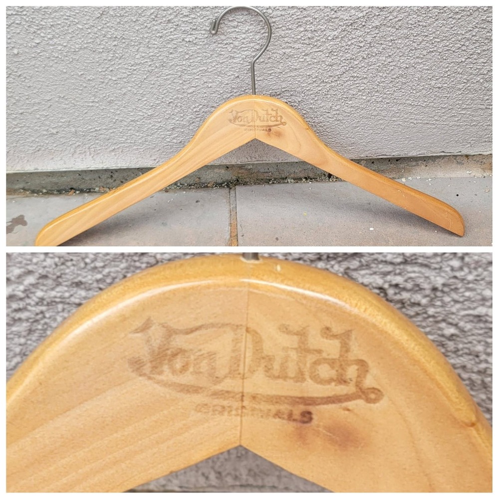 Vtg Von Dutch Branded Wooden Hanger